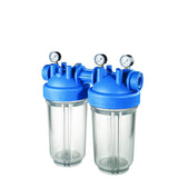 DP BIG M 10 DUO 1" IN TS high-performance double filter housing with pressure gauge