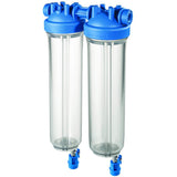 DP BIG S 20 DUO 1" IN TS high-performance dual filter housing with drain tap
