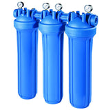DP BIG M 20 TRIO 1"1/2 in AB high-performance triple filter housing with pressure gauge
