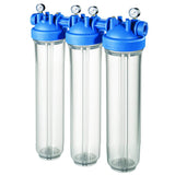 DP BIG M 20 TRIO 1" IN TS High-performance triple filter housing with pressure gauge