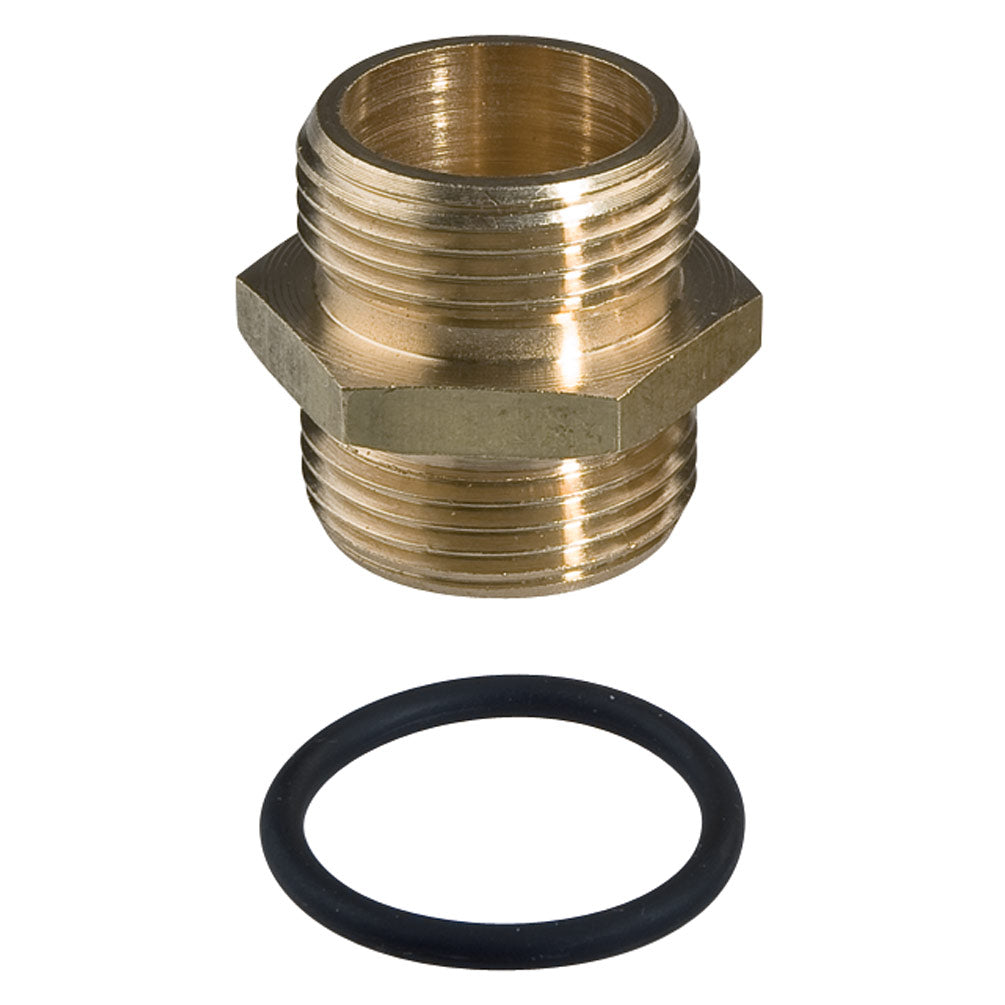 2 x DN 1" Double Nipple Brass Hexagon 1" Inch External Thread - with O-Ring