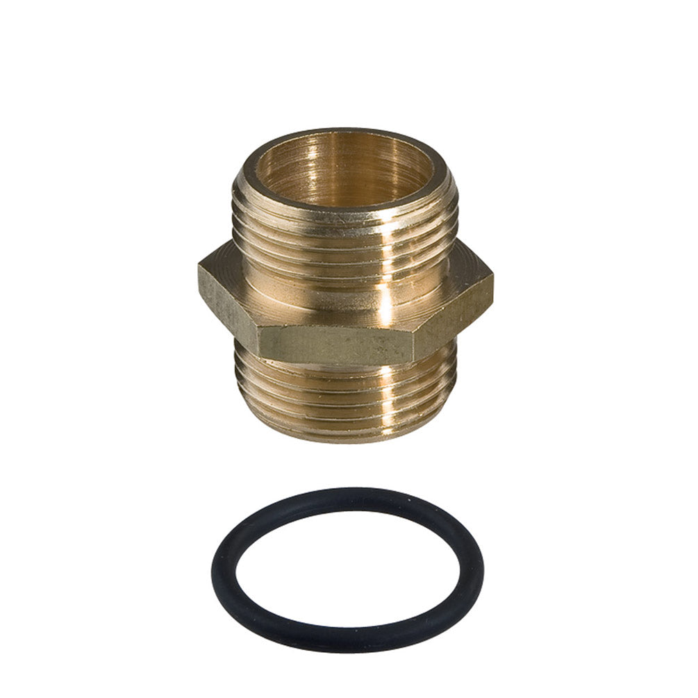 DN 3/4"  2 x Doppelnippel Messing Sechskant 3/4" Zoll Aussengewinde - mit O-Ring