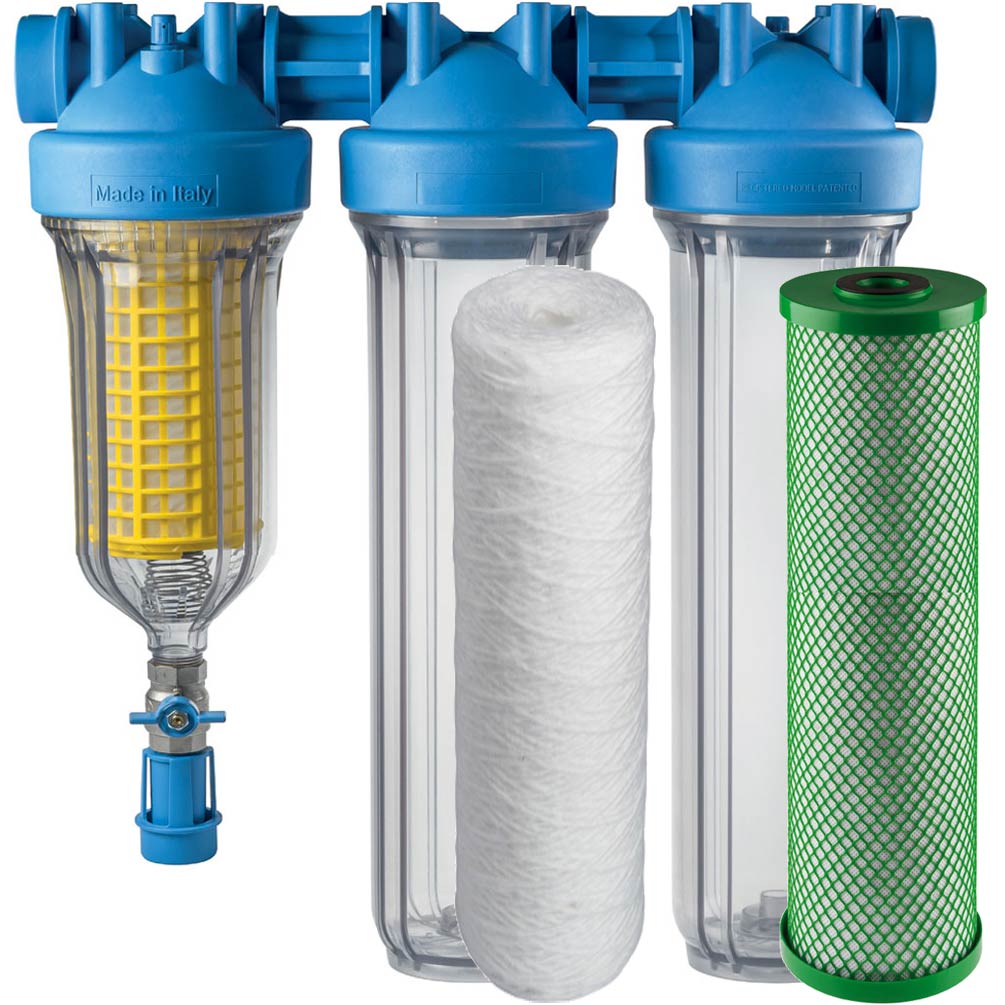 HYDRA BIG TRIO Rainmaster 1” - 20 Zoll Hauswasserfilter Brunnenwasserfilter