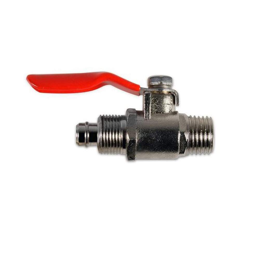 Ball valve hose adapter 1/4"ag 3/8"hose